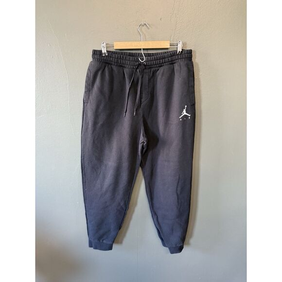 Nike Jordan Brand Mens Black Jogger Sweatpants w/ Drawstring Size XL - Picture 1 of 3